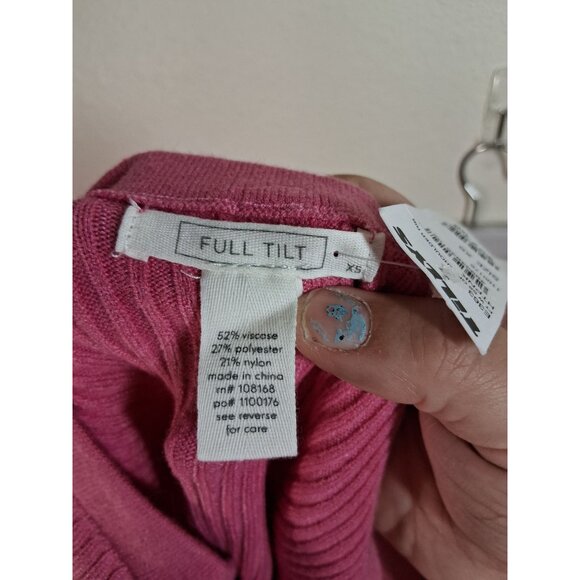 NWT Full Tilt Crop Top Off Shoulder Boho Y2K Pink Size XS - Picture 3 of 4